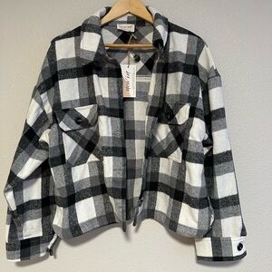 NWT Black and white shacket